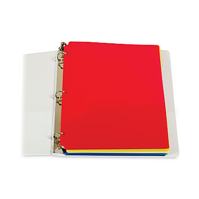C-Line Two-Pocket Heavyweight Poly Portfolio Folder, 3-Hole Punch, 11 x 8.5, Assorted, 10/Pack (CLI32930)