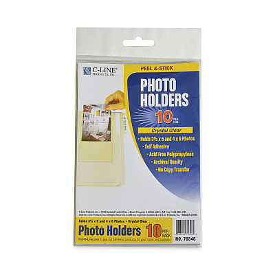 C-Line Peel and Stick Photo Holders, 4.38 x 6.5, Clear, 10/Pack (CLI70346)