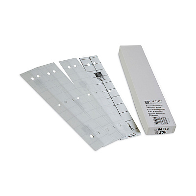 C-Line Self-Adhesive Attaching Strips, 3-Hole Punched, 1 x 11, Clear, 200/Box (CLI64713)