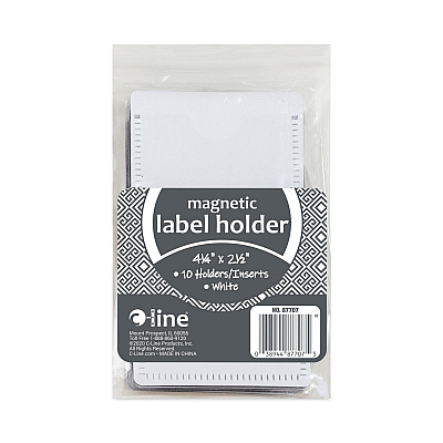 C-Line Slap-Stick Magnetic Label Holders, Side Load, 4.25 x 2.5, White, 10/Pack (CLI87707)