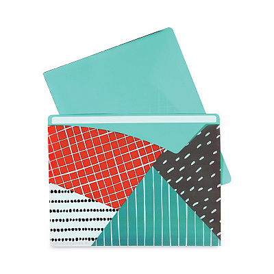 C-Line Write-On Fashion Poly File Jackets, Straight Tab, Letter Size, Assorted Colors, 6/Pack (CLI63540)