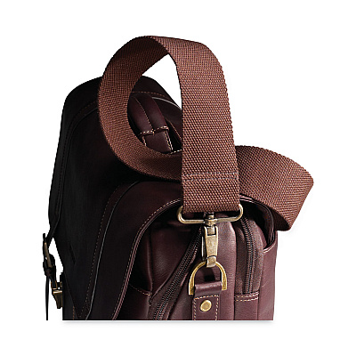 Samsonite Leather Flapover Case, Fits Devices Up to 15.6", Leather, 16 x 6 x 13, Brown (SML457981139)