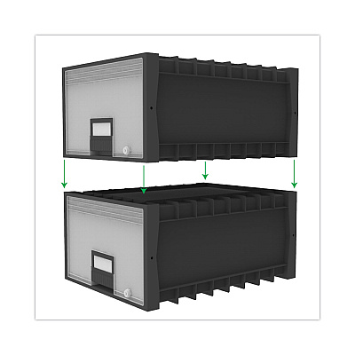 Storex Archive Storage Drawers with Key Lock, Legal Files, 18.25" x 24" x 11.5", Black/Gray (STX61155U01C)