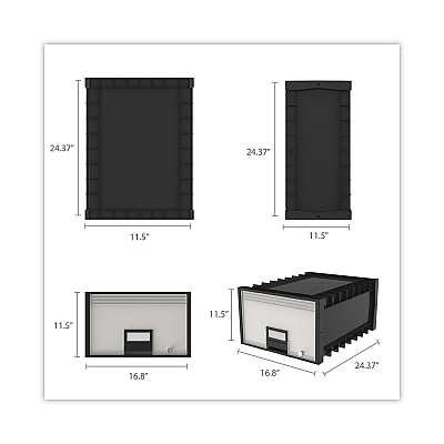 Storex Archive Storage Drawers with Key Lock, Legal Files, 18.25" x 24" x 11.5", Black/Gray (STX61155U01C)