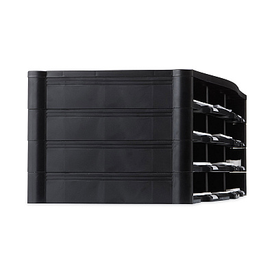 Storex Literature Organizer, 12 Compartments, 10.63 x 13.3 x 31.4, Black (STX61602U01C)