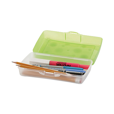 Storex Pencil Box, 8.38 x 5.63 x 2.5, Randomly Assorted Colors (STX61605U12C)