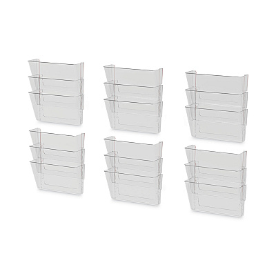 Storex Wall File, 3 Sections, Legal Size 16" x 4" x 14", Clear, 3/Set (STX70229U06C)