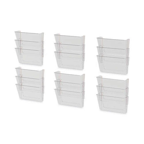 Storex Wall File, 3 Sections, Legal Size 16" x 4" x 14", Clear, 3/Set (70229U06C)