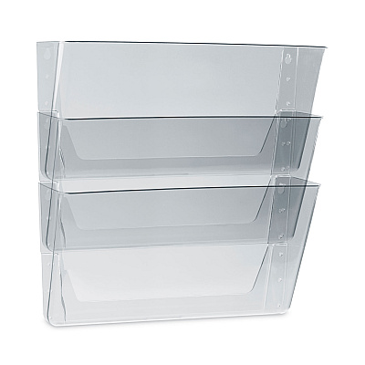 Storex Wall File, 3 Sections, Legal Size 16" x 4" x 14", Clear, 3/Set (STX70229U06C)