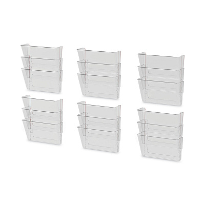 Storex Wall File, 3 Sections, Letter Size, 13" x 4" x 14",  Clear, 3/Set (STX70245U06C)