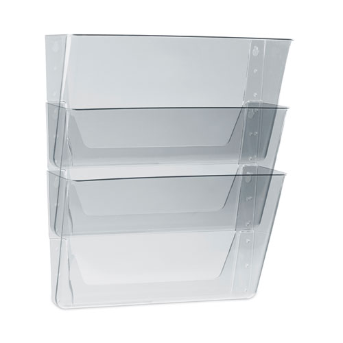 Storex Wall File, 3 Sections, Letter Size, 13" x 4" x 14",  Clear, 3/Set (70245U06C)