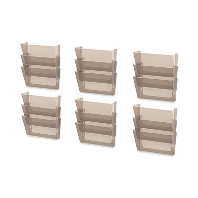Storex Wall File, 3 Sections, Legal Size, 16" x 4" x 14", Smoke, 3/Set (STX70247U06C)