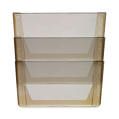 Storex Wall File, 3 Sections, Legal Size, 16" x 4" x 14", Smoke, 3/Set (STX70247U06C)