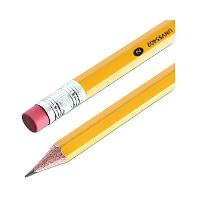 Universal #2 Pre-Sharpened Woodcase Pencil, HB (#2), Black Lead, Yellow Barrel, 72/Pack (UNV55402)