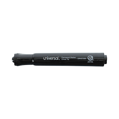 Universal Chisel Tip Permanent Marker Value Pack, Broad Chisel Tip, Black, 36/Pack (UNV07050)