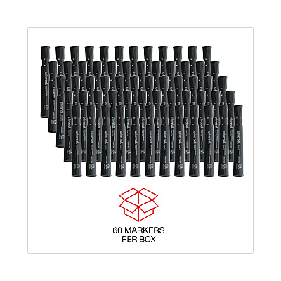 Universal Chisel Tip Permanent Marker Value Pack, Broad Chisel Tip, Black, 60/Pack (UNV07054)
