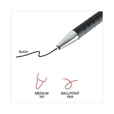 Universal Ballpoint Pen, Retractable, Medium 1 mm, Black Ink, Black Barrel, Dozen (UNV15510)