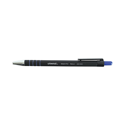 Universal Ballpoint Pen, Retractable, Medium 1 mm, Blue Ink, Blue Barrel, Dozen (UNV15511)
