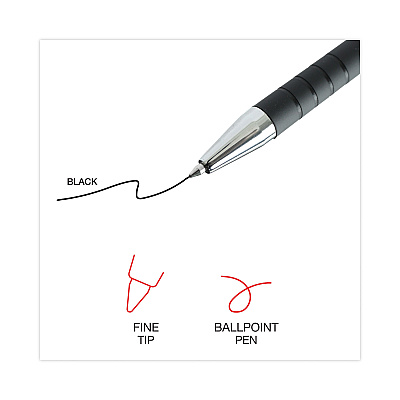 Universal Ballpoint Pen, Retractable, Fine 0.7 mm, Black Ink, Black Barrel, Dozen (UNV15520)