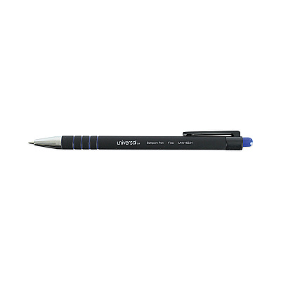 Universal Ballpoint Pen, Retractable, Fine 0.7 mm, Blue Ink, Blue Barrel, Dozen (UNV15521)