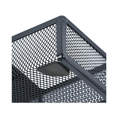 Universal Metal Mesh Drawer Organizer, Six Compartments, 15 x 11.88 x 2.5, Black (UNV20021)
