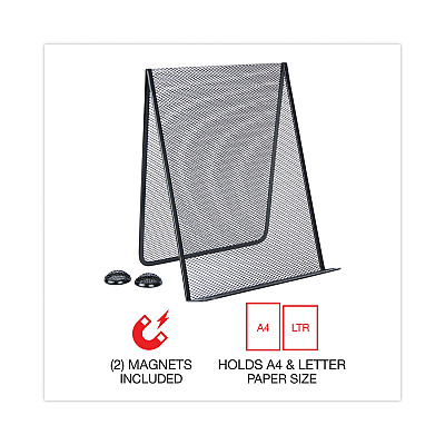 Universal Metal Mesh Document Holder Free Standing, 35 Sheet Capacity, Metal, Black (UNV20027)