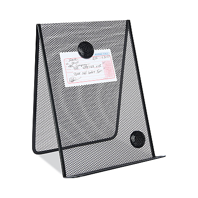 Universal Metal Mesh Document Holder Free Standing, 35 Sheet Capacity, Metal, Black (UNV20027)