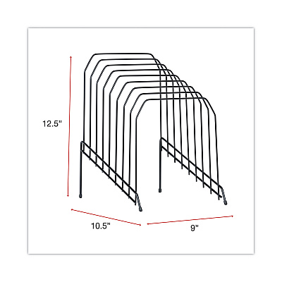 Universal Wire Tiered File Sorter, 8 Sections, Letter to Legal Size Files, 8" x 10.5" x 12.5", Black (UNV20070)