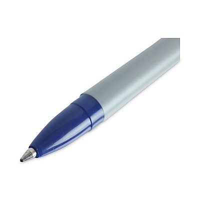Universal Ballpoint Pen, Stick, Fine 0.7 mm, Blue Ink, Gray/Blue Barrel, Dozen (UNV27421)