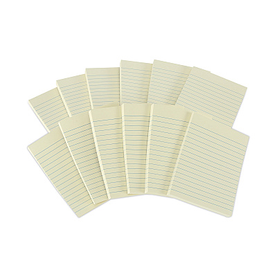Universal Recycled Self-Stick Note Pads, Note Ruled, 4" x 6", Yellow, 100 Sheets/Pad, 12 Pads/Pack (UNV28073)