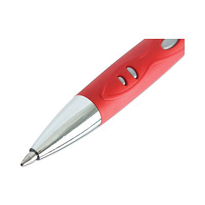 Universal Comfort Grip Gel Pen, Retractable, Medium 0.7 mm, Red Ink, Gray/Red/Silver Barrel, Dozen (UNV39722)
