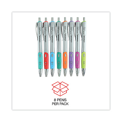 Universal Comfort Grip Gel Pen, Retractable, Medium 0.7 mm, Assorted Ink and Barrel Colors, 8/Pack (UNV39725)