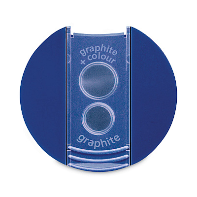 Staedtler Handheld Manual Double-Hole Plastic Sharpener, 1.57 x 1.65 x 2.2, Blue/Silver, 6/Box (STD512001BK)