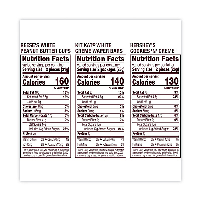 Hershey's All Time Greats White Variety Pack, Assorted, 31.6 oz Bag, 64 Pieces/Bag (GRR24600353)