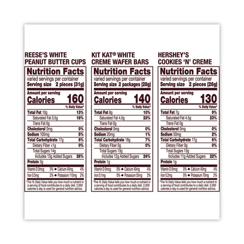 Hershey's All Time Greats White Variety Pack, Assorted, 31.6 oz Bag, 64 Pieces/Bag, Delivered in 1-4 Business Days (24600353)