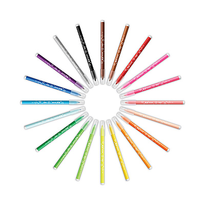 BIC Kids Ultra Washable Markers, Plastic Tube, Medium Bullet Tip, Assorted Colors, 20/Pack (BICBKCMD20AST)