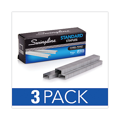 Swingline S.F. 1 Standard Staples, 0.25" Leg, 0.5" Crown, Steel, 5,000/Box, 3 Boxes/Pack (SWIS7035104)