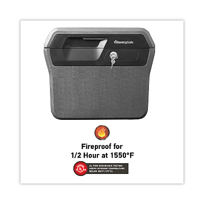 Sentry Safe Waterproof Fire-Resistant File, 0.66 cu ft,16.63w x 13.88d x 14.13h, Charcoal Gray (SENFHW40100)