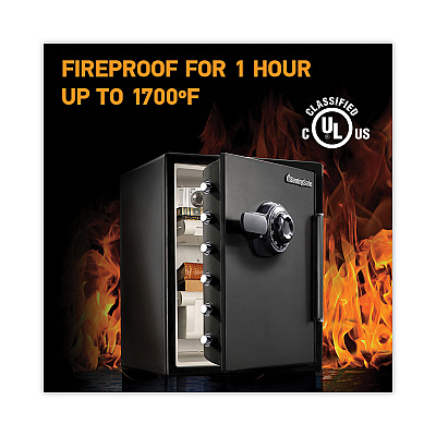Sentry Safe Fire-Safe with Combination Access, 2 cu ft, 18.6w x 19.3d x 23.8h, Black (SENSFW205CWB)
