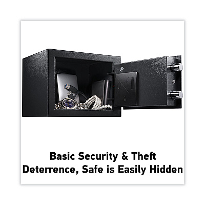 Sentry Safe Electronic Security Safe, 0.14 cu ft, 9w x 6.6d x 6.6h, Black (SENX014E)