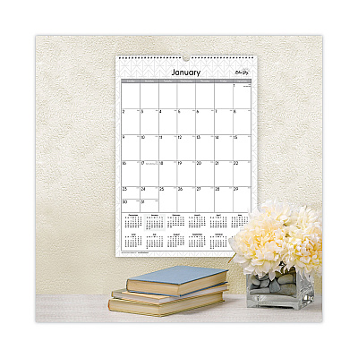 Blue Sky Enterprise Wall Calendar, Geometric Artwork, 12 x 17, White/Gray Sheets, 12-Month (Jan to Dec): 2026 (117373)