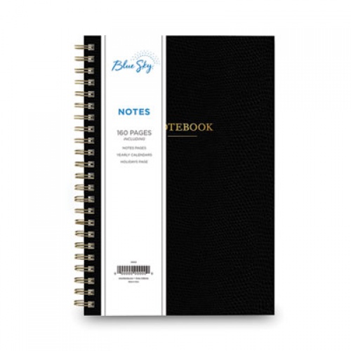 Blue Sky Softcover Notebook, 1 Subject, Narrow Rule, Black Cover, 8.5 x 5.75, 80 Sheets (100628)