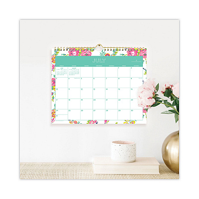 Blue Sky Day Designer Peyton Academic Wall Calendar, Floral Artwork, 11 x 8.75, White Sheets, 12-Month (July to June): 2025 to 2026 (107936)