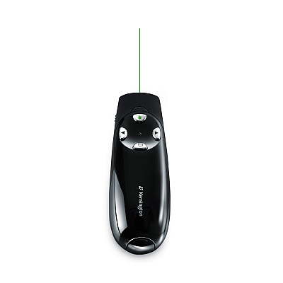 Kensington Wireless Presenter Pro with Green Laser, Class 2, 150 ft Range, Black (KMW72353)