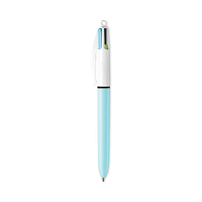 BIC 4-Color Multi-Color Ballpoint Pen, Retractable, Medium 1 mm, Lime/Pink/Purple/Turquoise Ink, Assorted Barrel Colors, 2/Pack (BICAMP21)