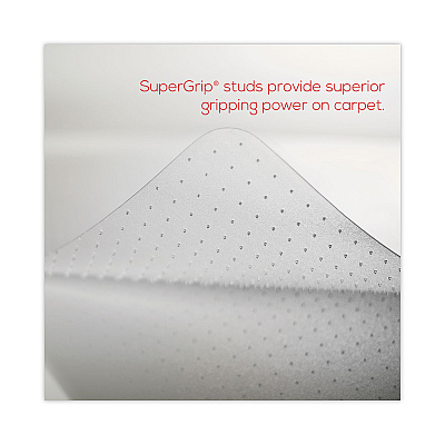 deflecto SuperMat Frequent Use Chair Mat, Med Pile Carpet, Roll, 45 x 53, Rectangular, Clear (DEFCM14242COM)