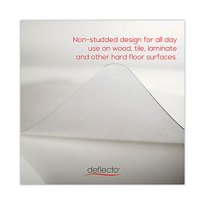 deflecto EconoMat All Day Use Chair Mat for Hard, Lip, 36 x 48, Low Pile, Smooth, Clear (DEFCM21112COM)