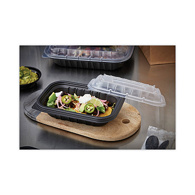 Pactiv Evergreen EarthChoice Entree2Go Takeout Container, 24 oz, 8.66 x 5.75 x 1.97, Black, Plastic, 300/Carton (PCTYCNB9X624000)