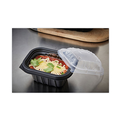 Pactiv Evergreen EarthChoice Entree2Go Takeout Container, 12 oz, 5.65 x 4.25 x 2.57, Black, Plastic, 600/Carton (PCTYCNB6X412000)