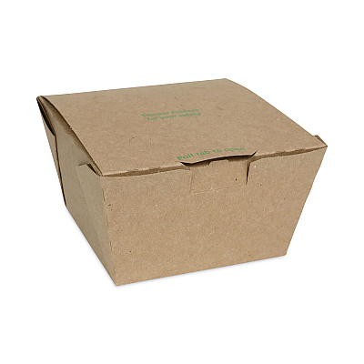 Pactiv Evergreen EarthChoice Tamper Evident OneBox Paper Box, 4.5 x 4.5 x 3.25, Kraft, 200/Carton (PCTNOB08KECTE)